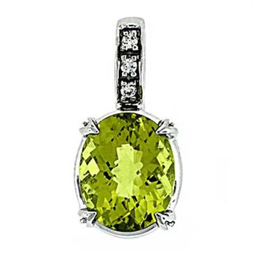 Prima Lemon Quartz & Diamond Pendant Prima Lemon Quartz & Diamond Pendant