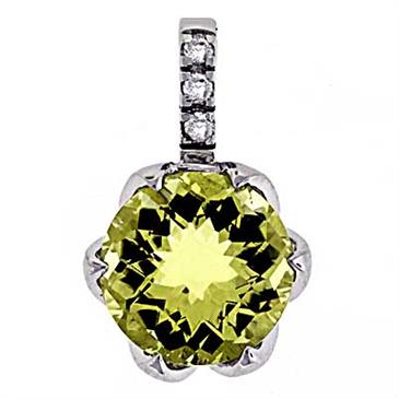 Prima Lemon Quartz & Diamond Pendant Prima Lemon Quartz & Diamond Pendant