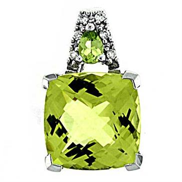 Prima Lemon Quartz & Diamond Pendant Prima Lemon Quartz & Diamond Pendant
