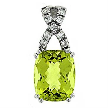 Prima Lemon Quartz & Diamond Pendant Prima Lemon Quartz & Diamond Pendant