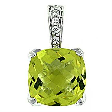 Prima Lemon Quartz & Diamond Pendant Prima Lemon Quartz & Diamond Pendant