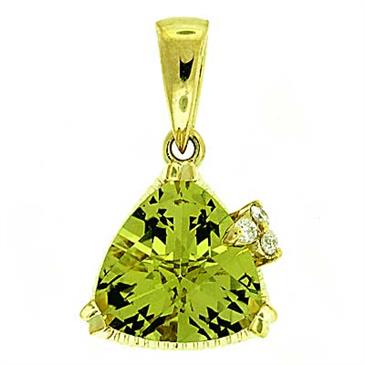 Prima Lemon Quartz & Diamond Pendant Prima Lemon Quartz & Diamond Pendant