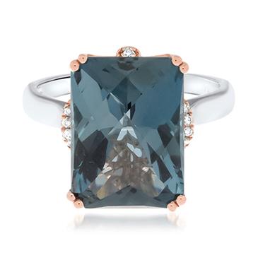 Prima London Blue Topaz & Diamond Ring Prima London Blue Topaz & Diamond Ring