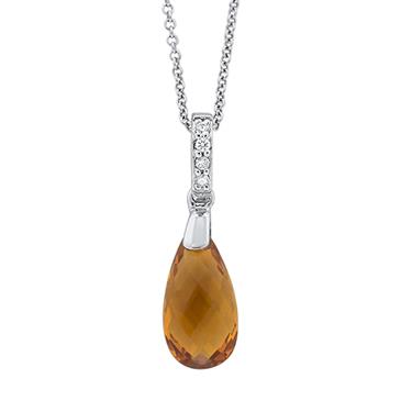 Prima Madeira Citrine & Diamond Pendant Prima Madeira Citrine & Diamond Pendant