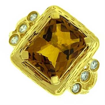 Prima Madera Citrine And Diamond Ring Prima Madera Citrine And Diamond Ring