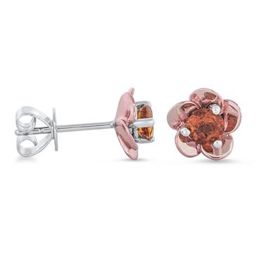Prima Madera Citrine Coated Mini Flower Earrings Prima Madera Citrine Coated Mini Flower Earrings