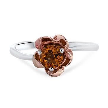 Prima Madera Citrine Coated Mini Flower Ring Prima Madera Citrine Coated Mini Flower Ring