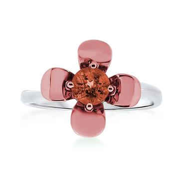 Prima Madera Citrine Coated Mini Flower Ring Prima Madera Citrine Coated Mini Flower Ring