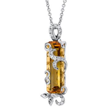Prima Madera Citrine & Diamond Pendant Prima Madera Citrine & Diamond Pendant