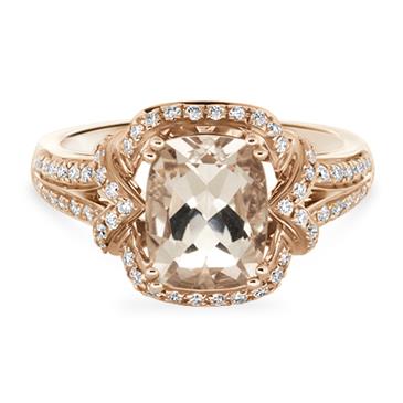 Prima Morganite & Diamond Fancy Ring Prima Morganite & Diamond Fancy Ring