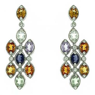 Prima Multi Color & Diamond Earrings