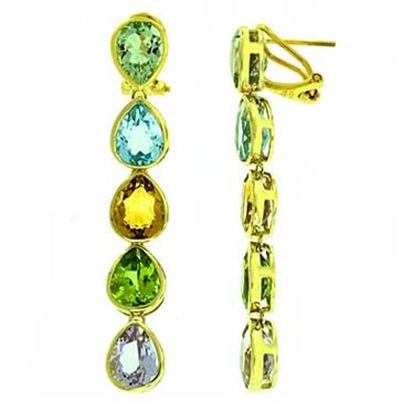 Prima Multi Color Gemstone Earrings Prima Multi Color Gemstone Earrings