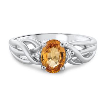Prima Orange Sapphire & Diamond Ring