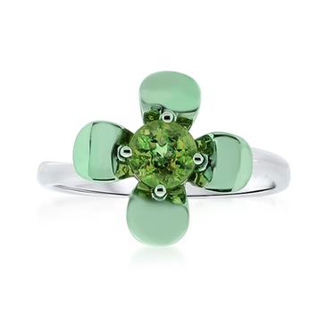 Prima Peridot Coated Flower Ring Prima Peridot Coated Flower Ring