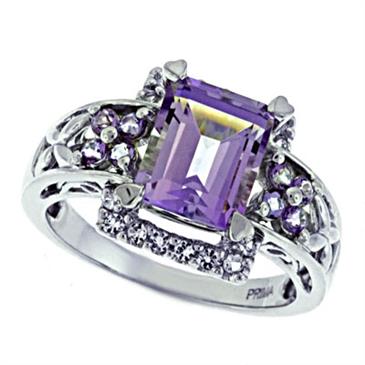 Prima Pink Amethyst And White Topaz Ring Prima Pink Amethyst And White Topaz Ring