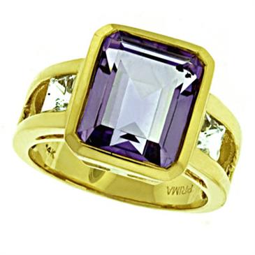 Prima Pink Amethyst And White Topaz Ring Prima Pink Amethyst And White Topaz Ring