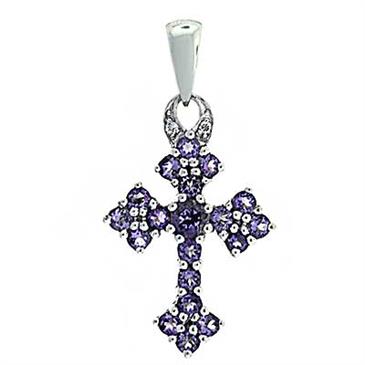 Prima Pink Amethyst & Diamond Cross Pendant Prima Pink Amethyst & Diamond Cross Pendant