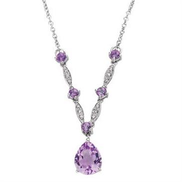 Prima Pink Amethyst & Diamond Necklace Prima Pink Amethyst & Diamond Necklace