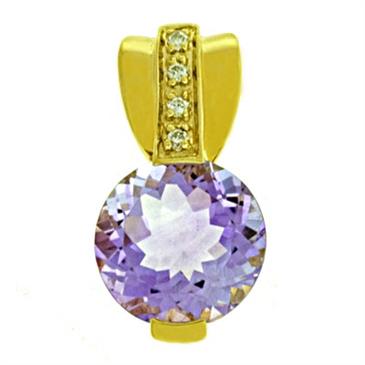 Prima Pink Amethyst & Diamond Pendant Prima Pink Amethyst & Diamond Pendant