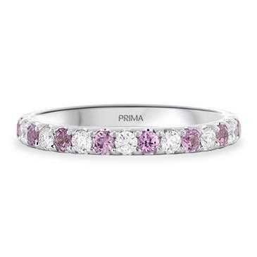 Prima Pink Sapphire & Diamond Band Prima Pink Sapphire & Diamond Band