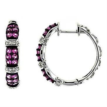Prima Pink Sapphire & Diamond Earrings Prima Pink Sapphire & Diamond Earrings