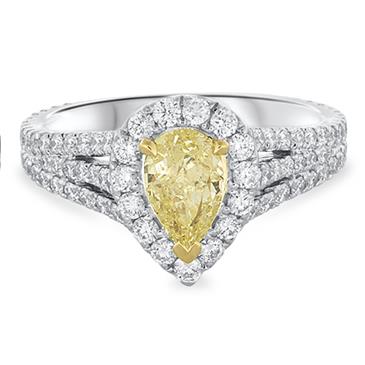 Prima Princess Cut Yellow Diamond Halo Engagement Ring Prima Princess Cut Yellow Diamond Halo Engagement Ring