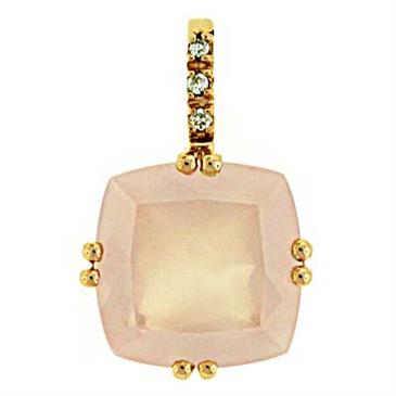 Prima Rose Quartz & Diamond Pendant