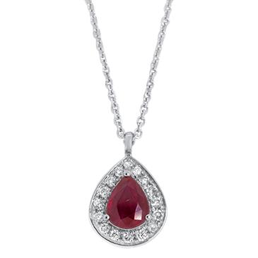 Prima Ruby & Diamond Pendant With Chain Prima Ruby & Diamond Pendant With Chain