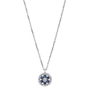 Prima Sapphire & Diamond Pendant With Chain Prima Sapphire & Diamond Pendant With Chain