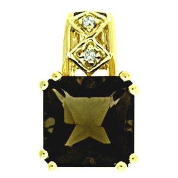 Prima Smokey Quartz & Diamond Pendant Prima Smokey Quartz & Diamond Pendant