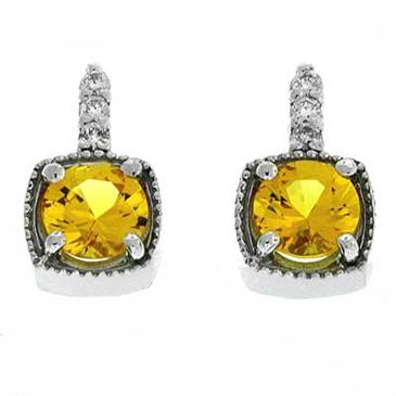 Prima Yellow Sapphire & Diamond Earrings Prima Yellow Sapphire & Diamond Earrings