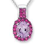Prima 14k White Gemstone Pendant