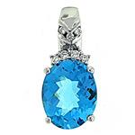 Prima Blue Topaz & Diamond Pendant