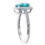 Blue Topaz & Diamond Ring