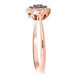 Brown & White Diamond Round Cluster Ring