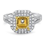 Prima Diamond Double Halo TT P/C Eng Ring