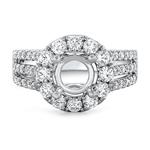 Prima Diamond Halo Three Row Split Shank Eng Ring