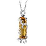 Prima Madera Citrine & Diamond Pendant