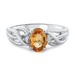 Prima Orange Sapphire & Diamond Ring