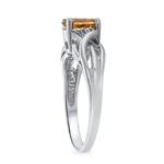 Orange Sapphire & Diamond Ring