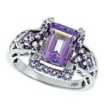 Prima Pink Amethyst And White Topaz Ring