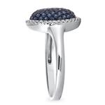 Sapphire & Diamond Oval Pave' Ring
